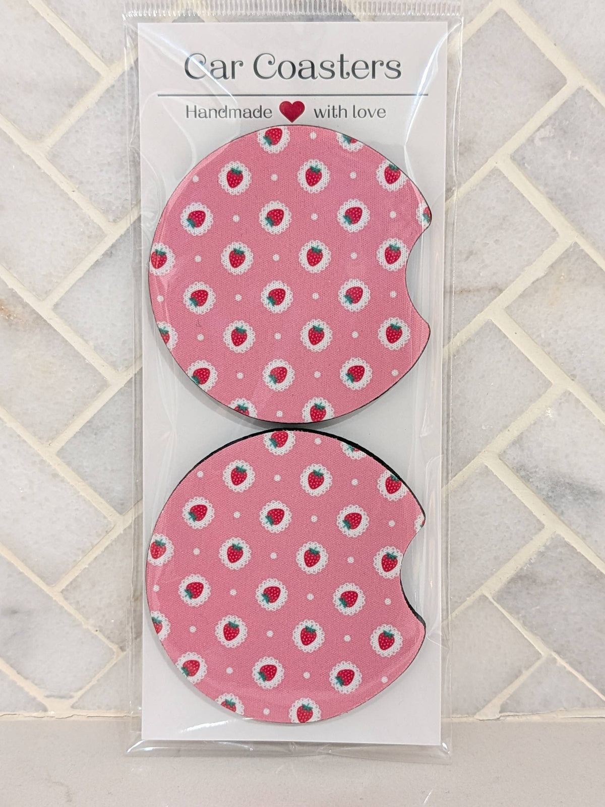 Polka Dot Berry Car Coasters