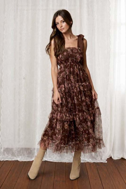 Floral Ruffled Midi Dress