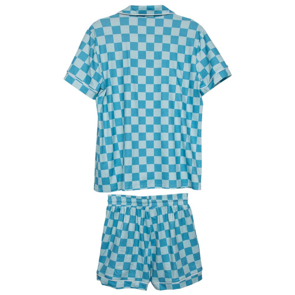 Teal Checker PJ Set