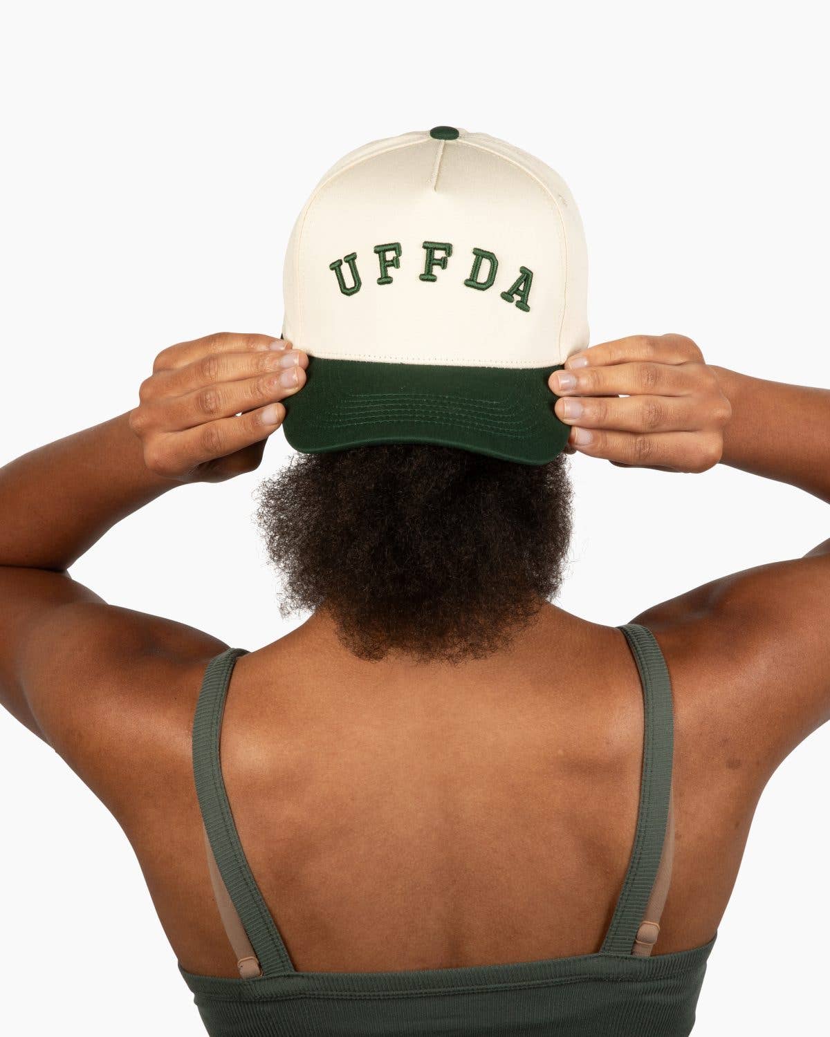 UFFDA Midwest Unisex Trucker Hat - Dark Green & Cream
