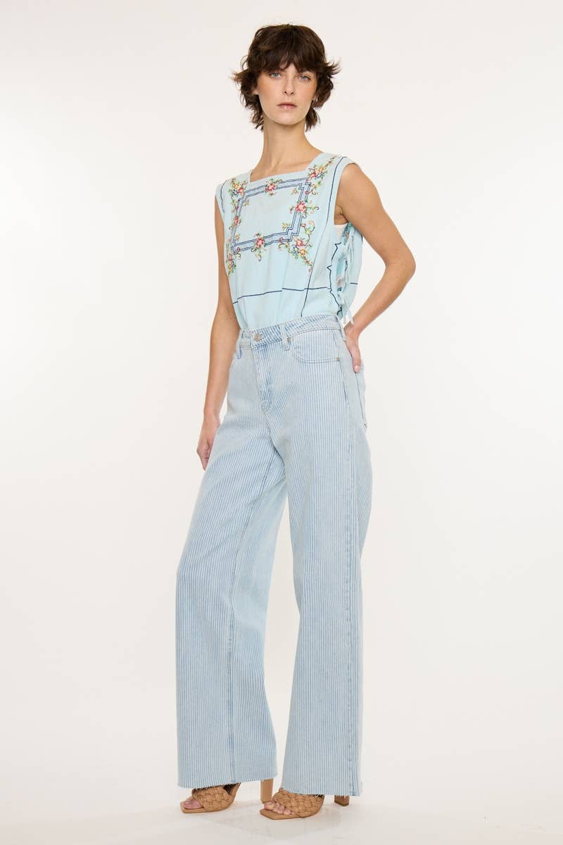 KanCan | High Rise Stripe Utility Pant