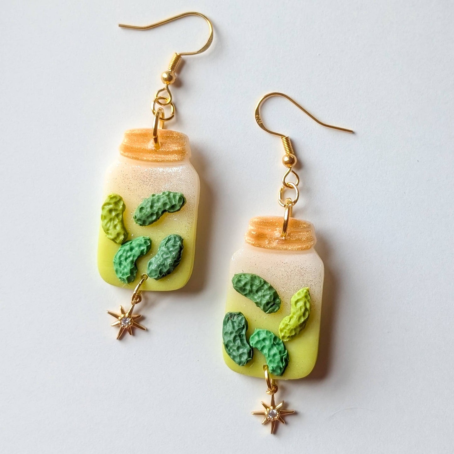 Pickle Jar earrings pickles dangles