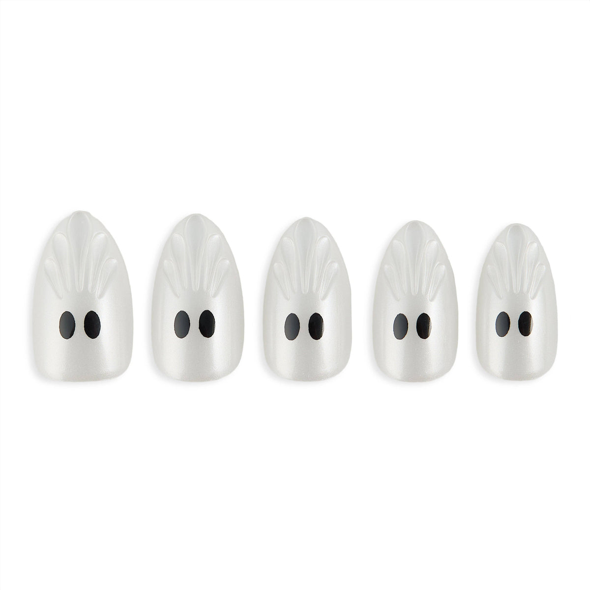 Ghostie Short Almond Press-On Nails