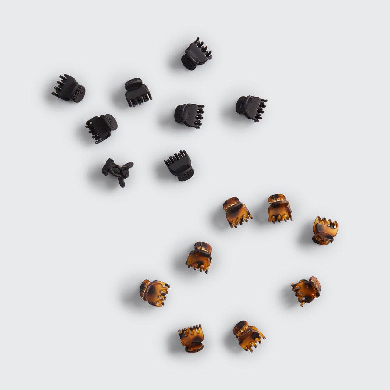 Kitsch | Recycled Plastic Micro Classic Claw Clips 16pcSet-Blk & Tort