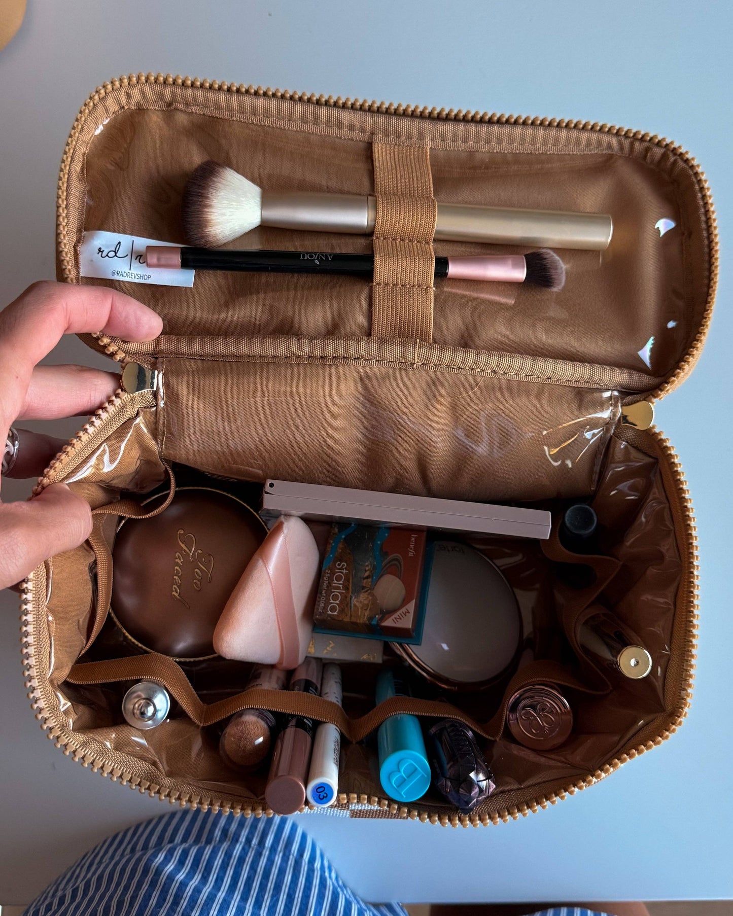 Train Case SMALL in Tan Checkered