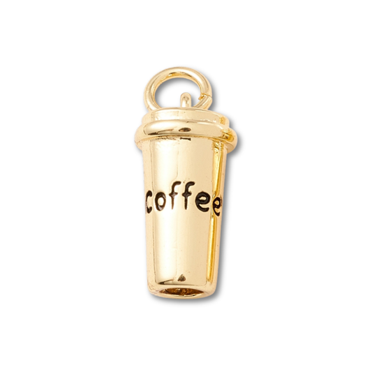 Coffee Cup Gold Charm