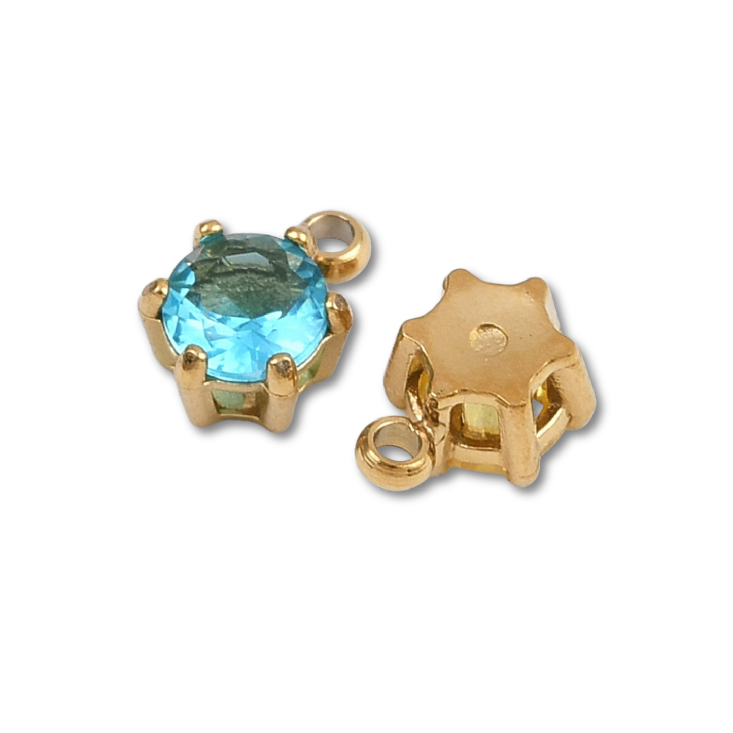 Cubic Zironia Birthstone Gold Charm Set