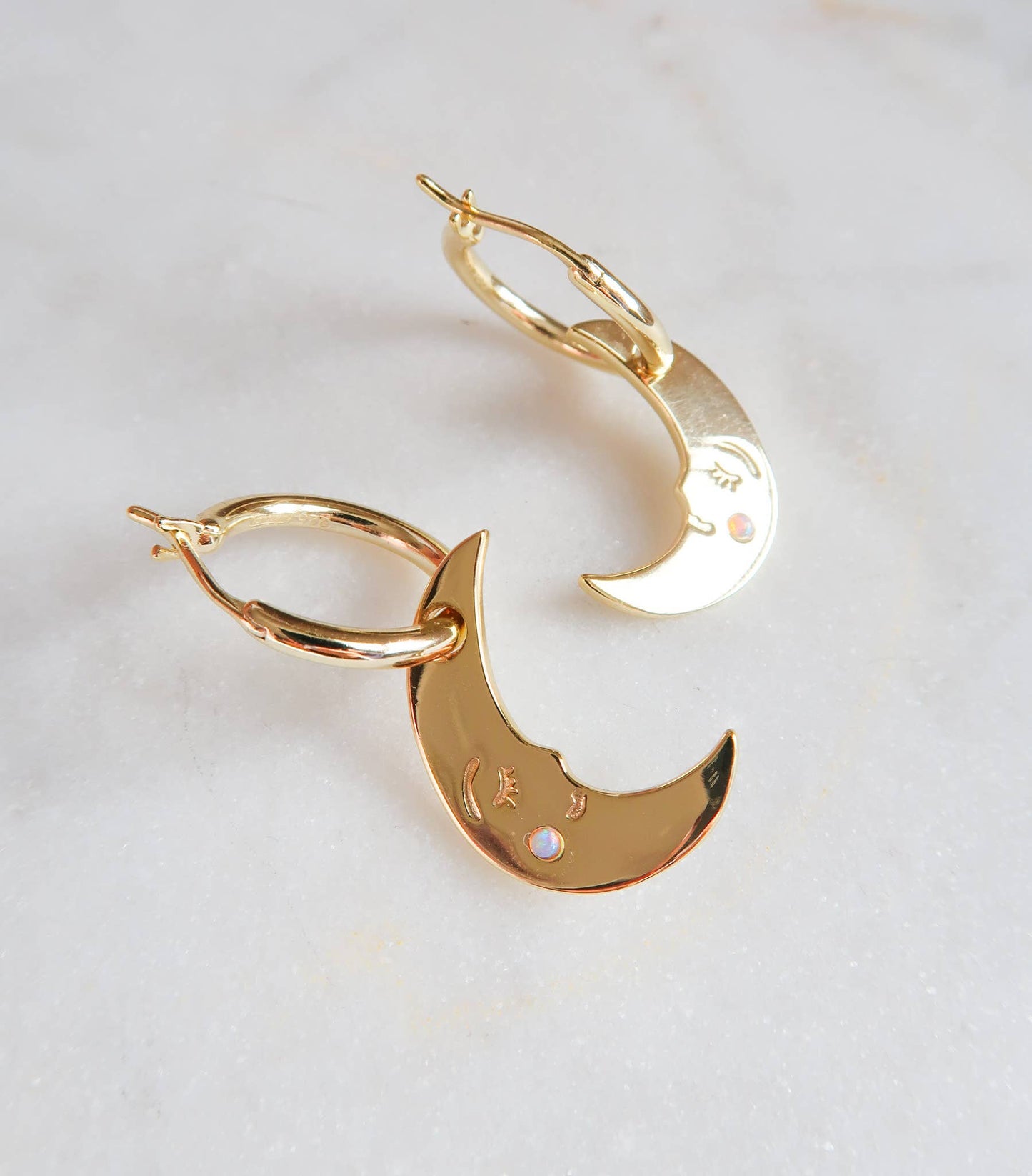 You are my Moonlit Secret Moon Hoop Earrings