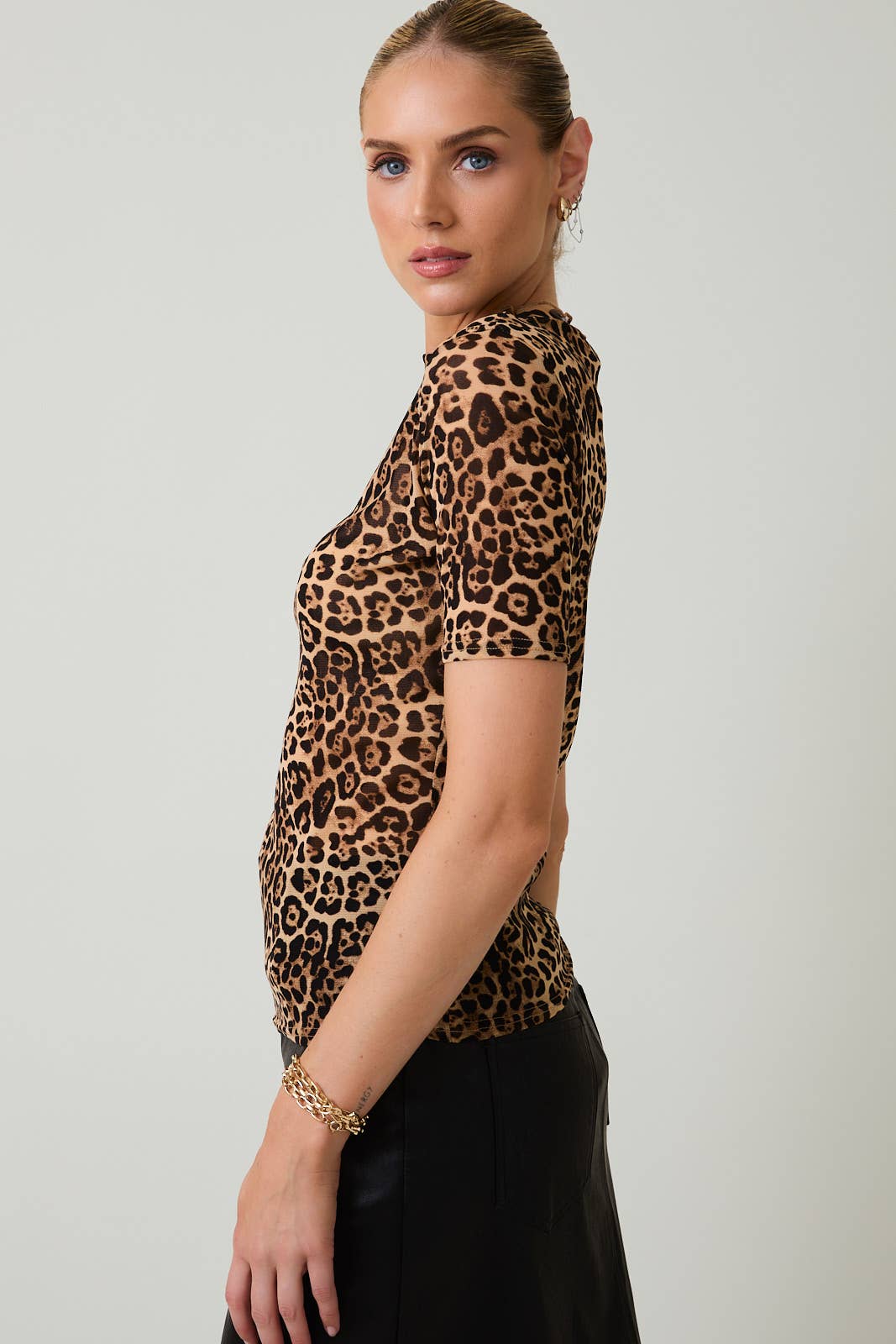 Sunday Edition | Cheetah Mock Neck Mesh Top