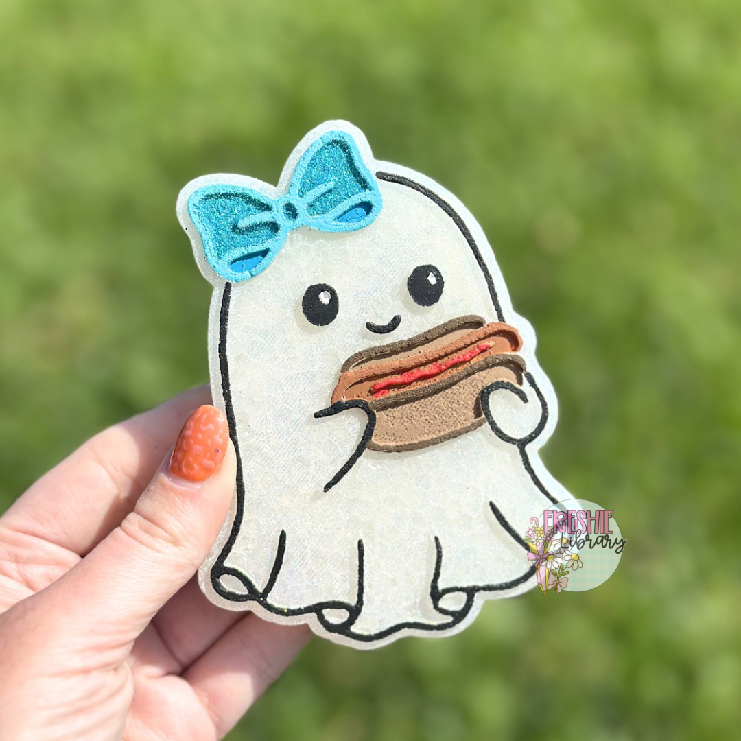Ghost with Hot Dog Car Freshie