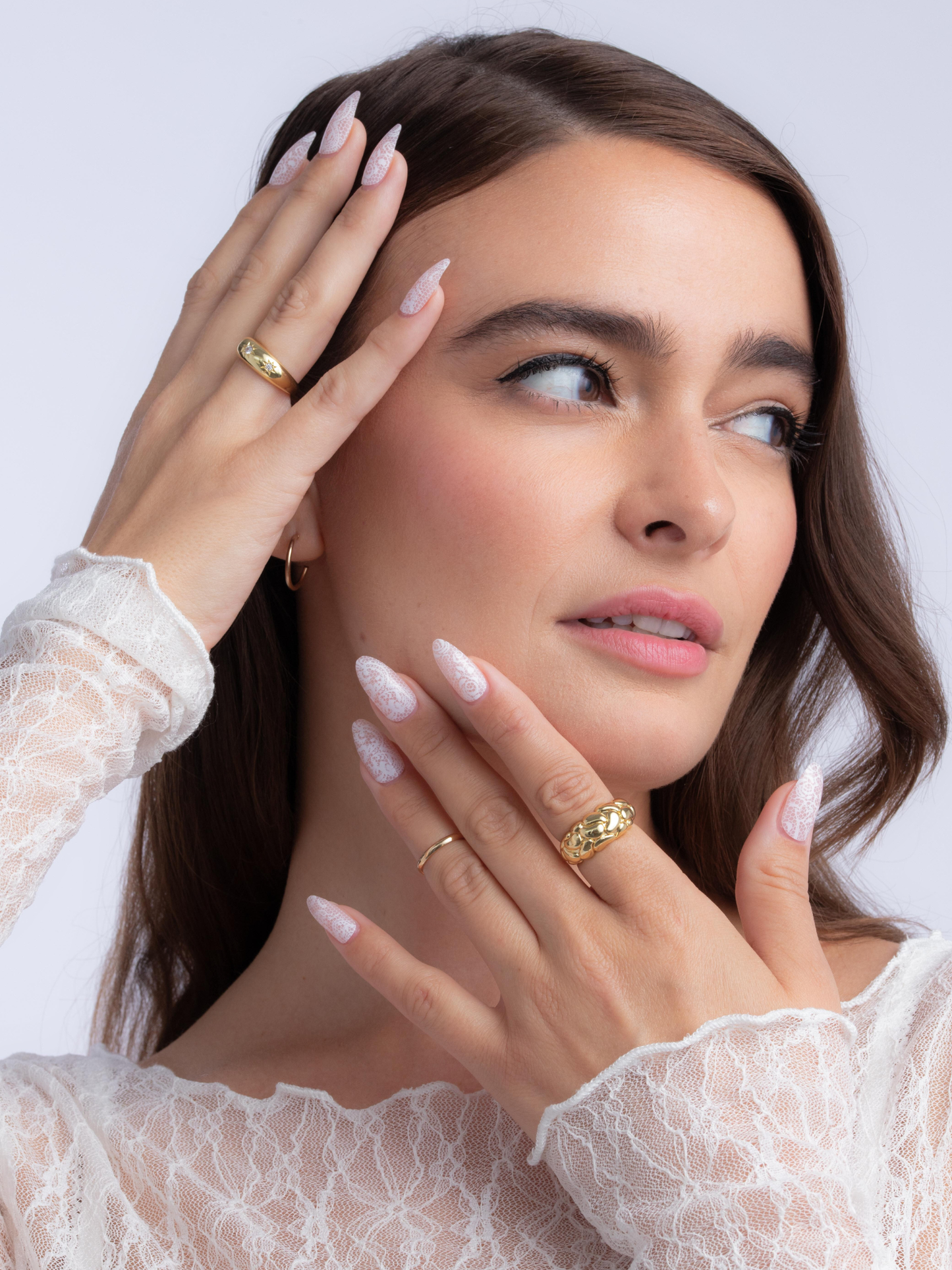 Paint Lab Beige Lace Press-on Nails