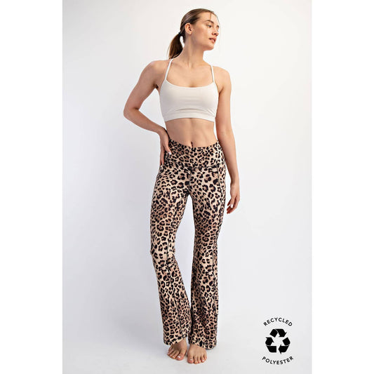 ANIMAL PRINTED BUTTER SOFT FLARED LEGGINGS