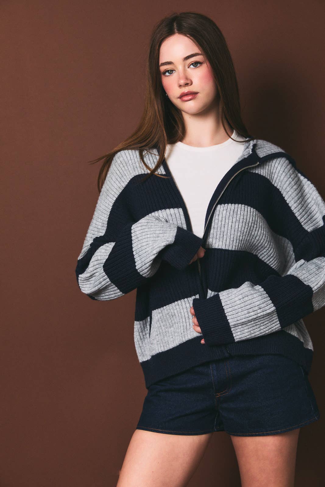Striped Rib Sweater