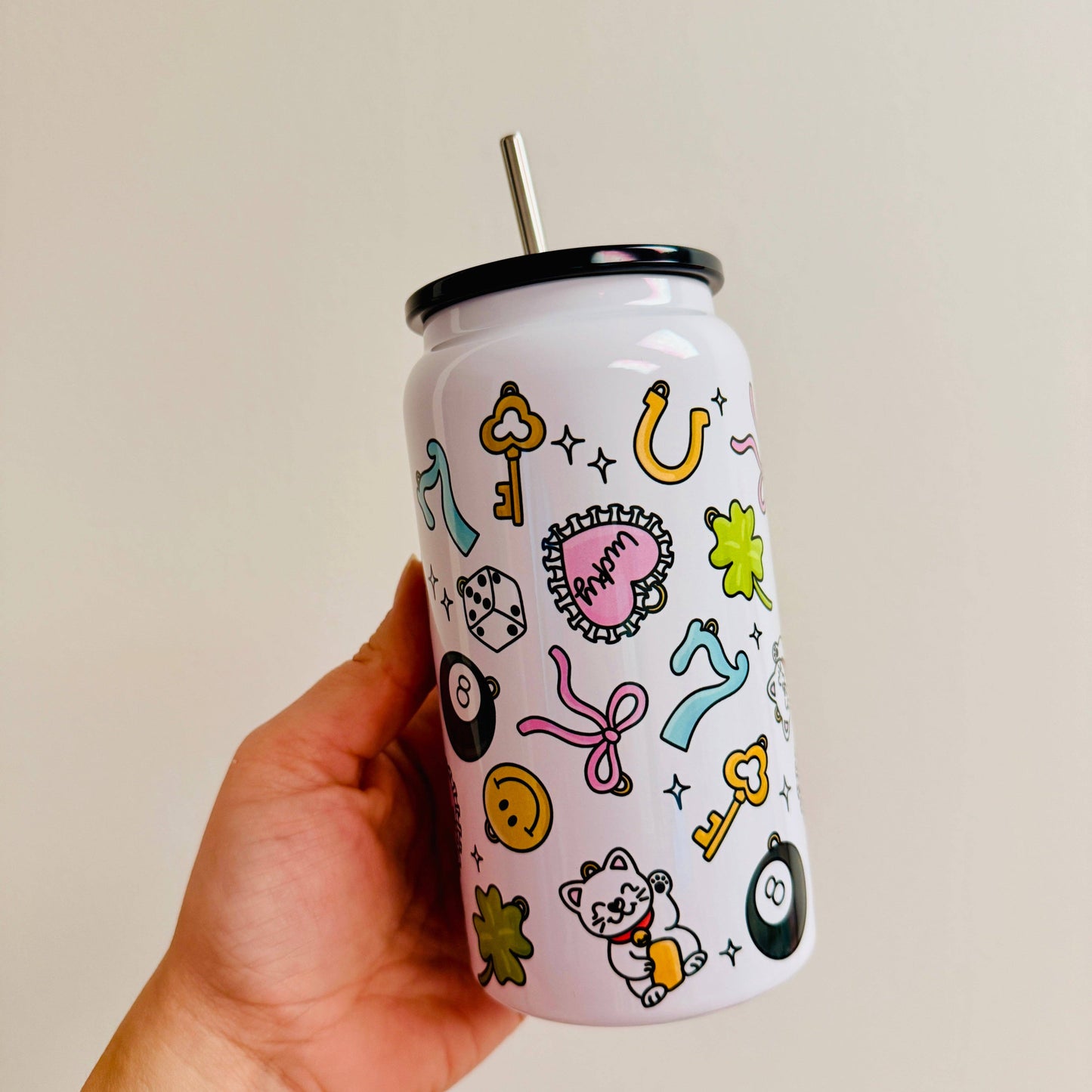 16 oz Stainless Steel Cup, Lucky Charms