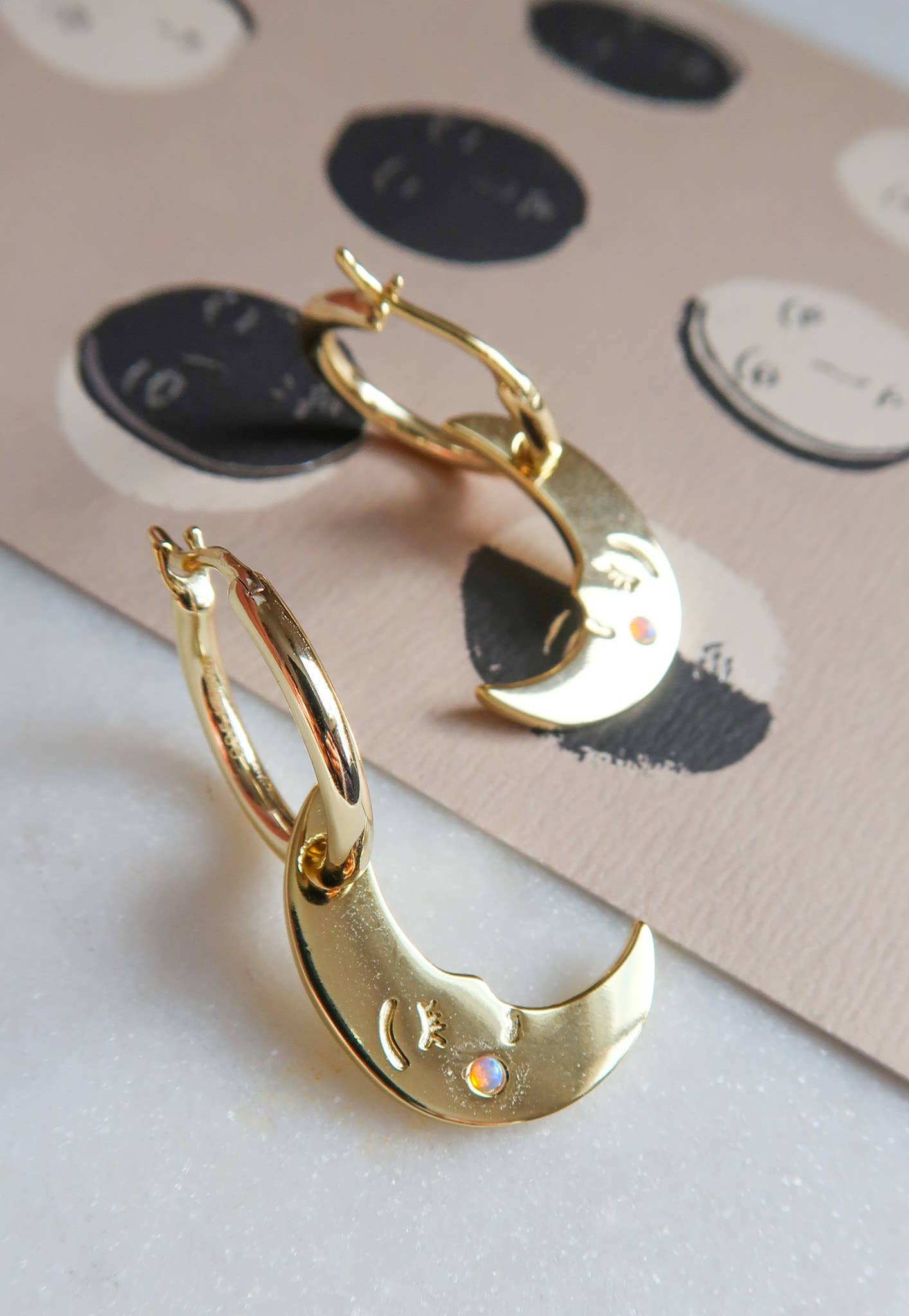 You are my Moonlit Secret Moon Hoop Earrings