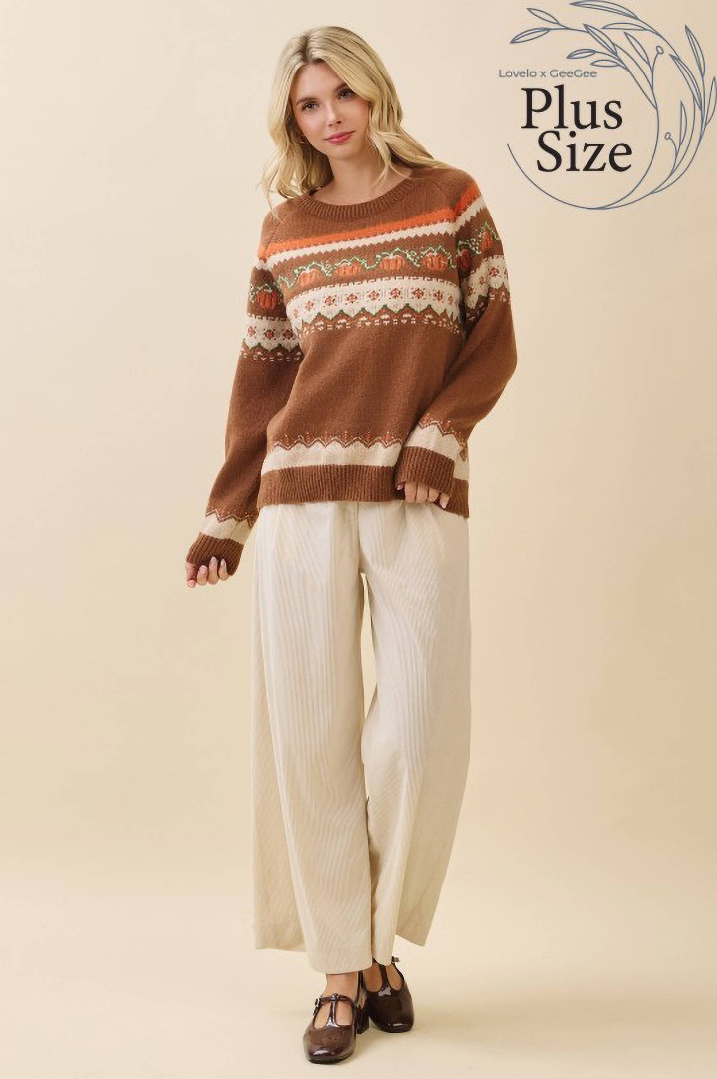 LOVELO | Plus Autumn Pumpkin Knit Sweater