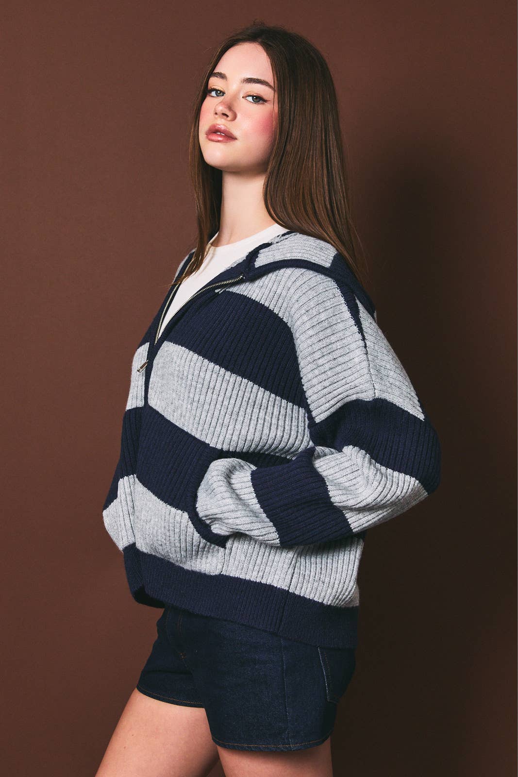 Striped Rib Sweater
