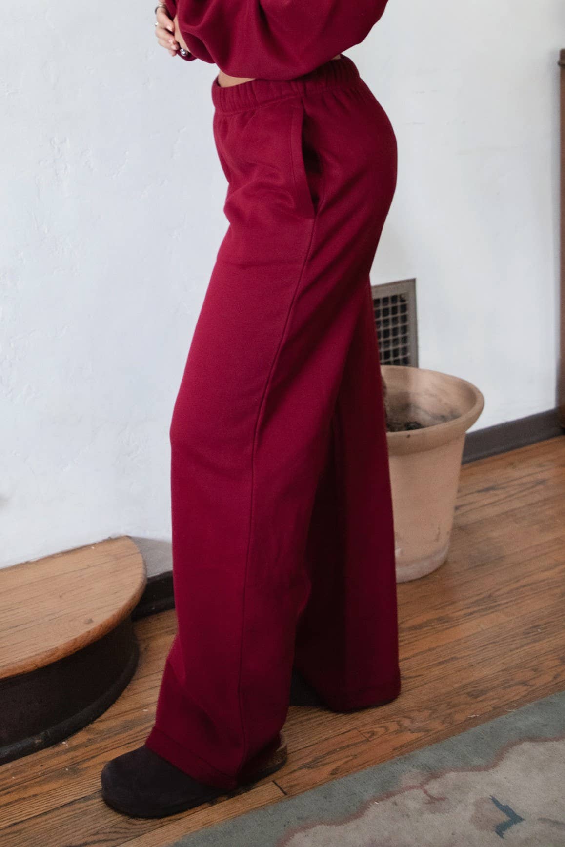 TICTOC | Cloud Fleece Wide Leg Sweatpants Stretch Waist & Pocket