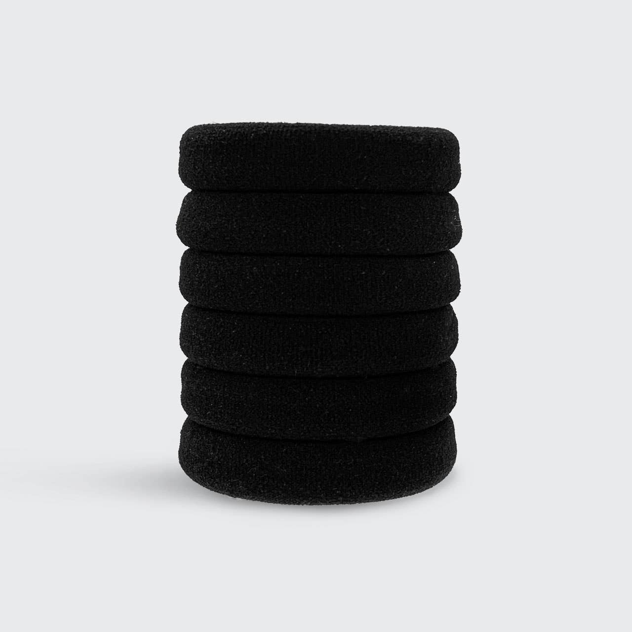 Kitsch | Recycled Nylon Thick Hair Elastics 6pc Set- Black