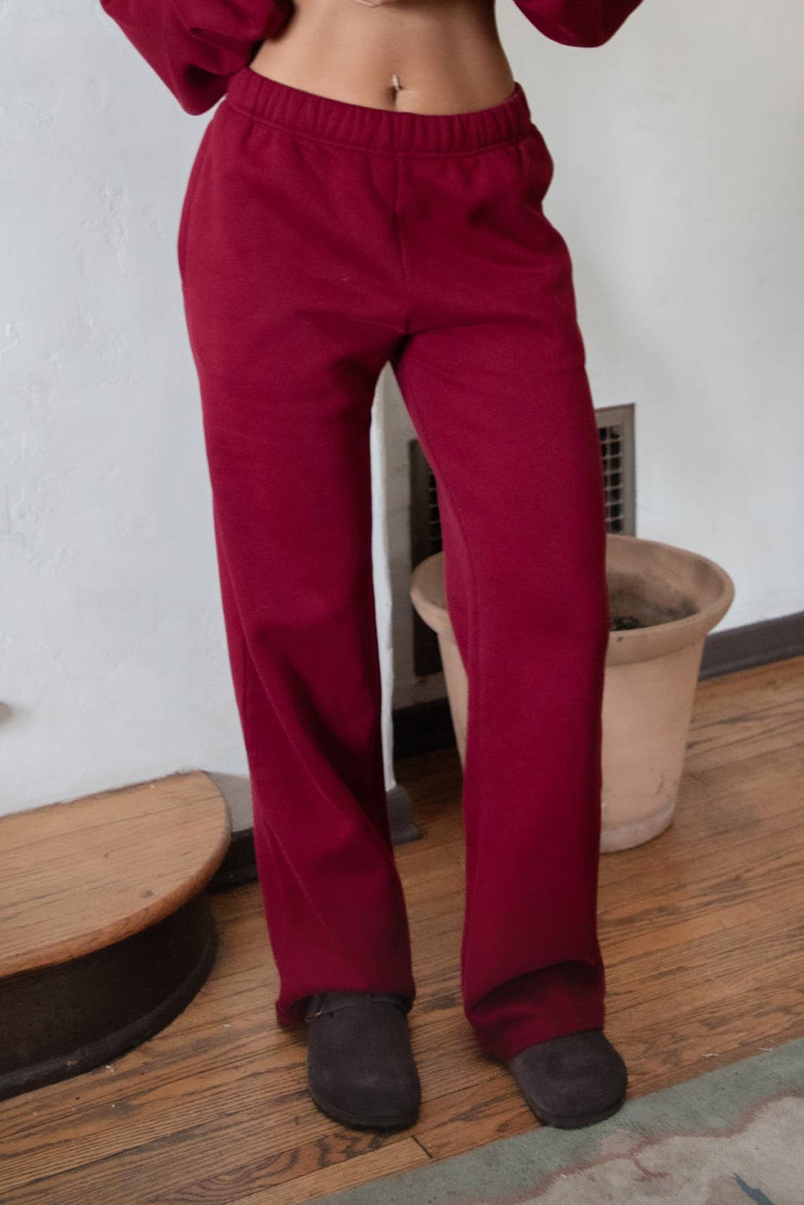 TICTOC | Cloud Fleece Wide Leg Sweatpants Stretch Waist & Pocket