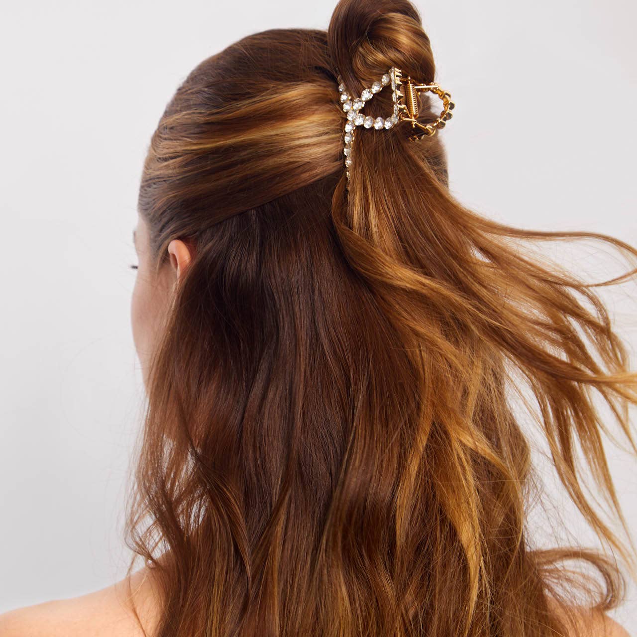 Kitsch | Metal Rhinestone Loop Claw Clip 1pc- Gold