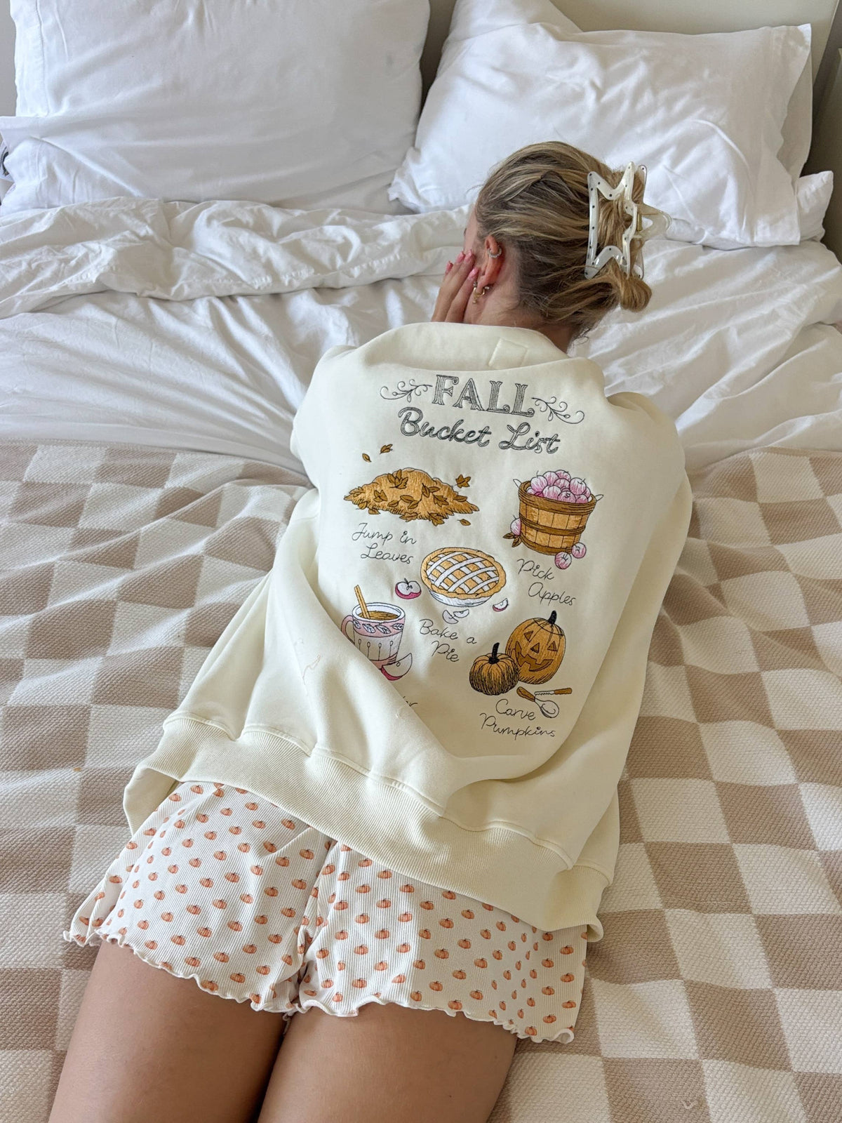 Sunkissed Coconut | Fall Bucket List Embroidered Sweatshirt