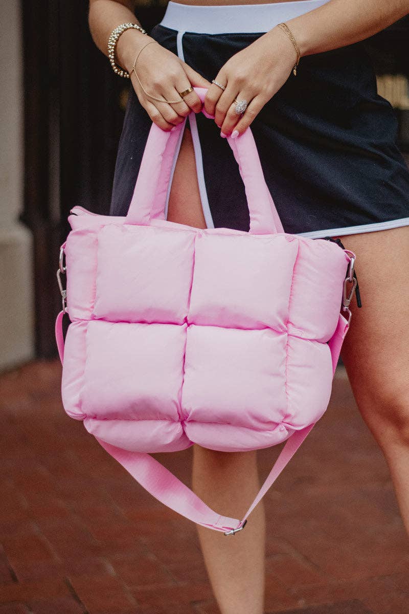 Light Pink Wholesale Mini Puffer Tote Handbag