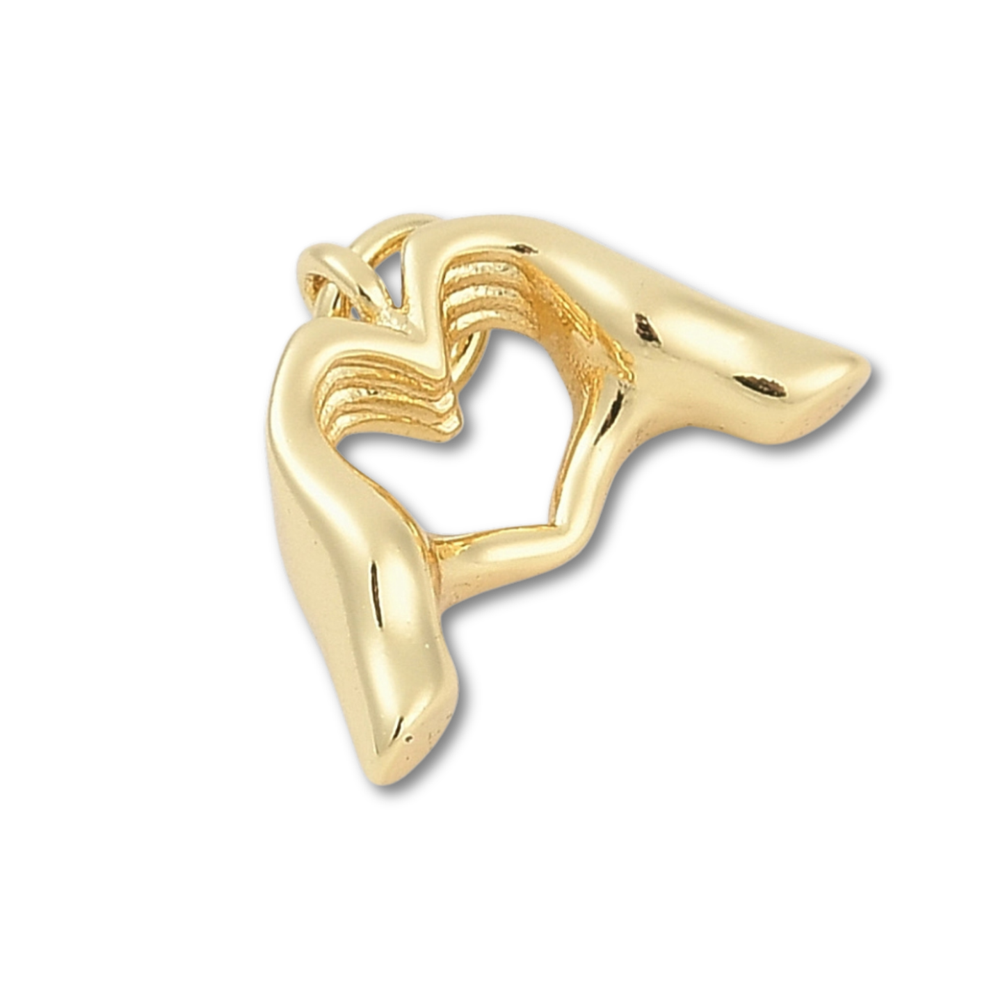Heart Hands Gold Charm