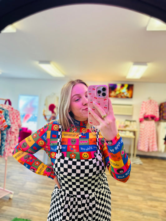 Working On Myself Peekaboo Mesh Top