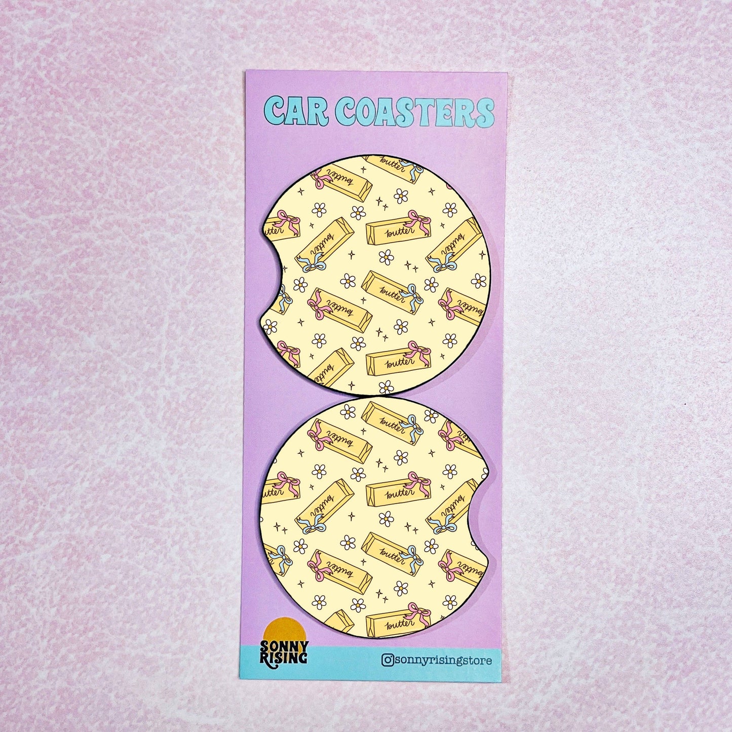 2 Car Coasters, Butter Lover