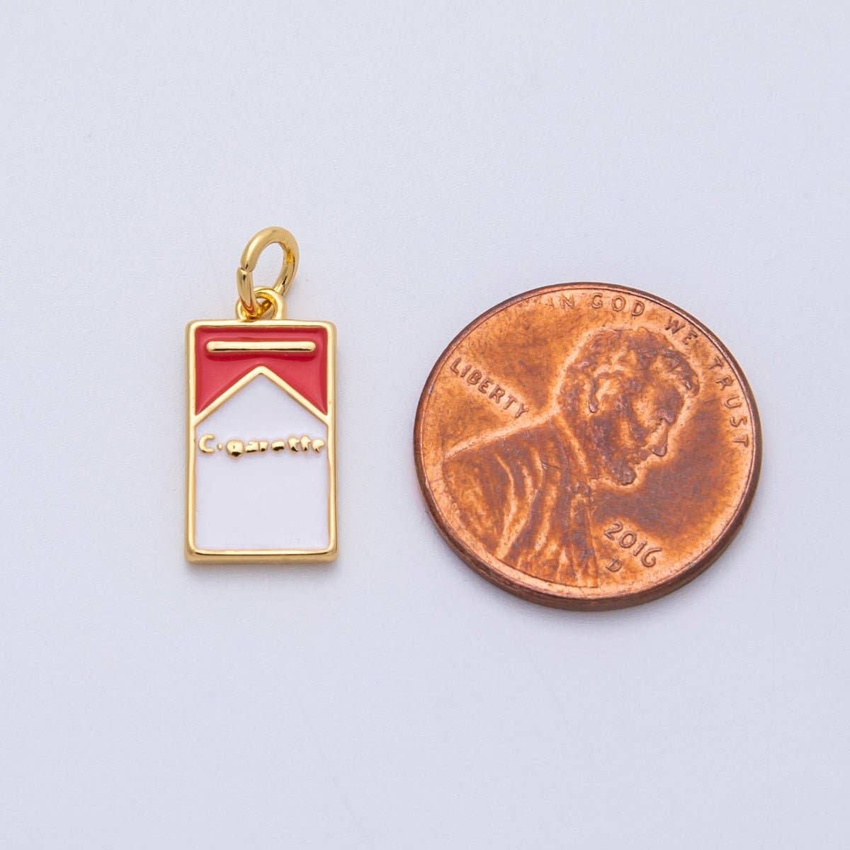 Cigarette Box Enamel Charm