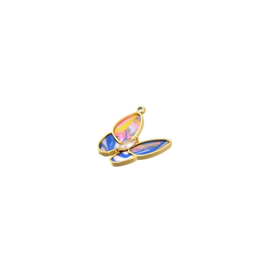 Gold Pastel Butterfly Charm