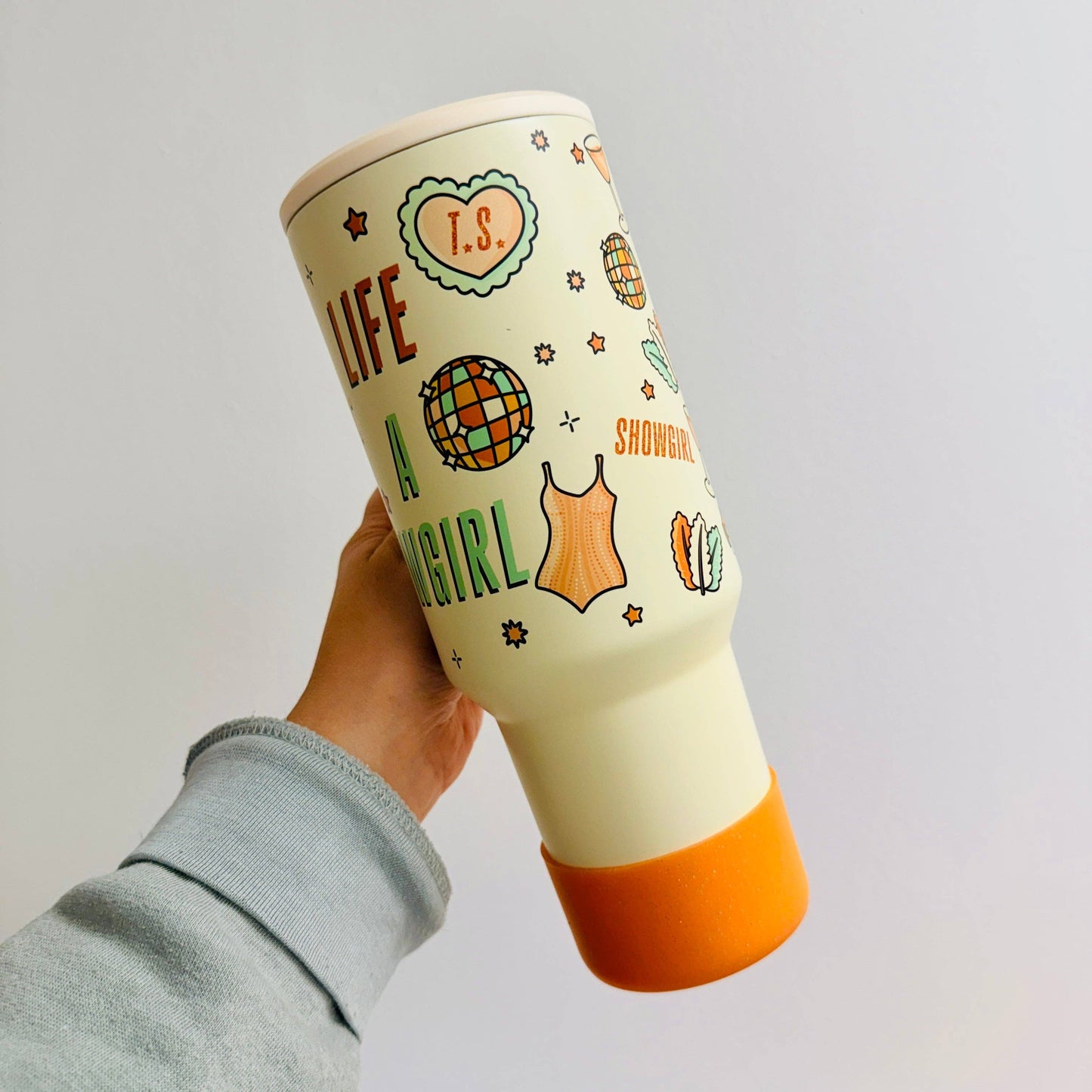 40oz Tumbler with Lid and Straw, 12th Album Icons