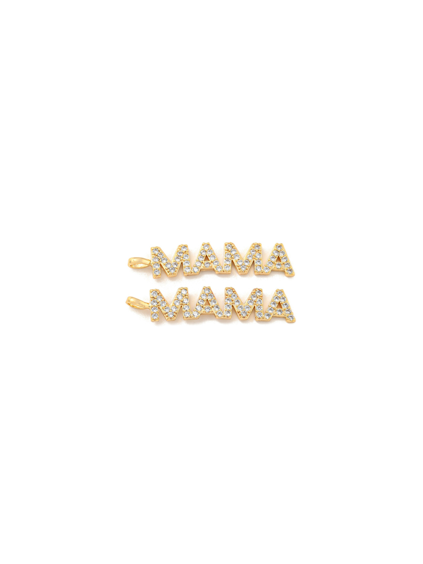 Gold Pave "MAMA" Bar Charm