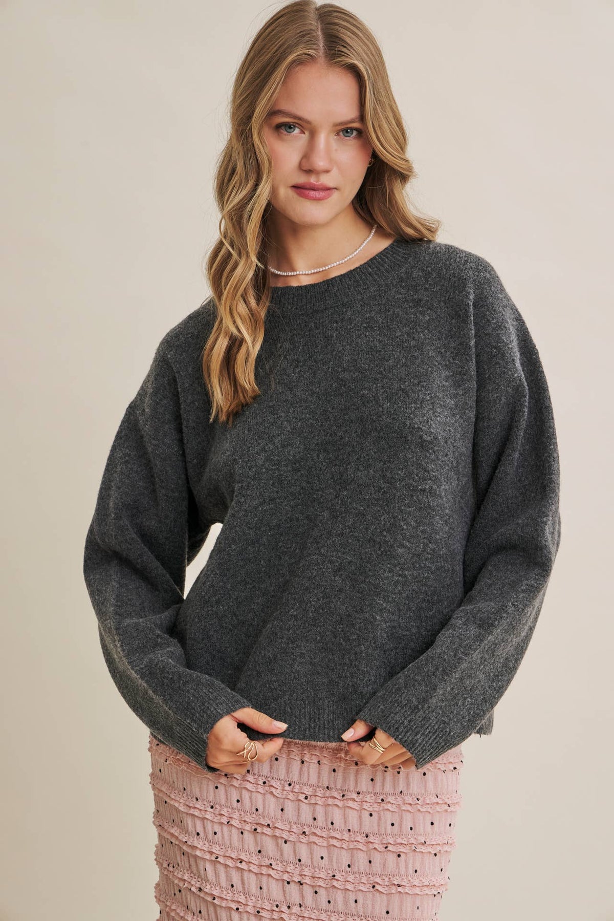 AUTUMN PICNIC PLAYUFL OPEN-BACK GINGHAM BOW SWEATER TOP