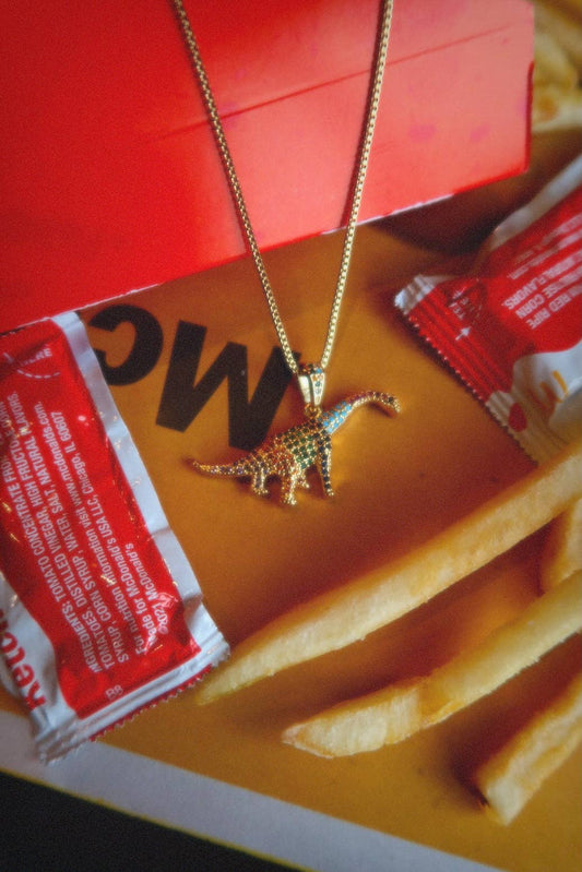 Rainbow Glam Dino Necklace