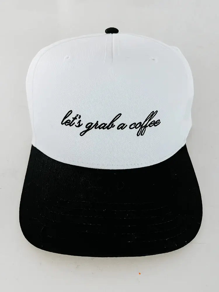 Let's Grab a Coffee Embroidered Trucker Hat