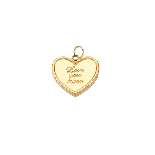 Gold Love You More Heart Charm