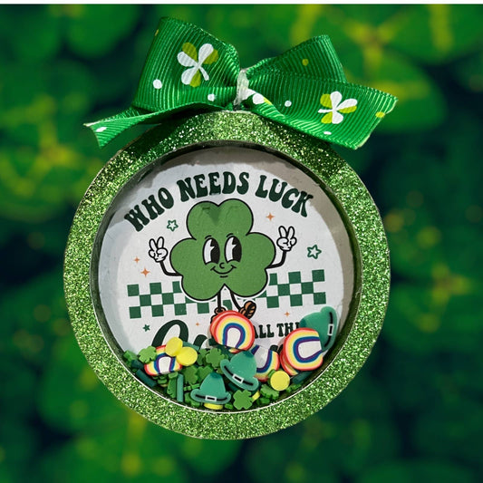 Round St. Patrick's Shaker Car Freshie