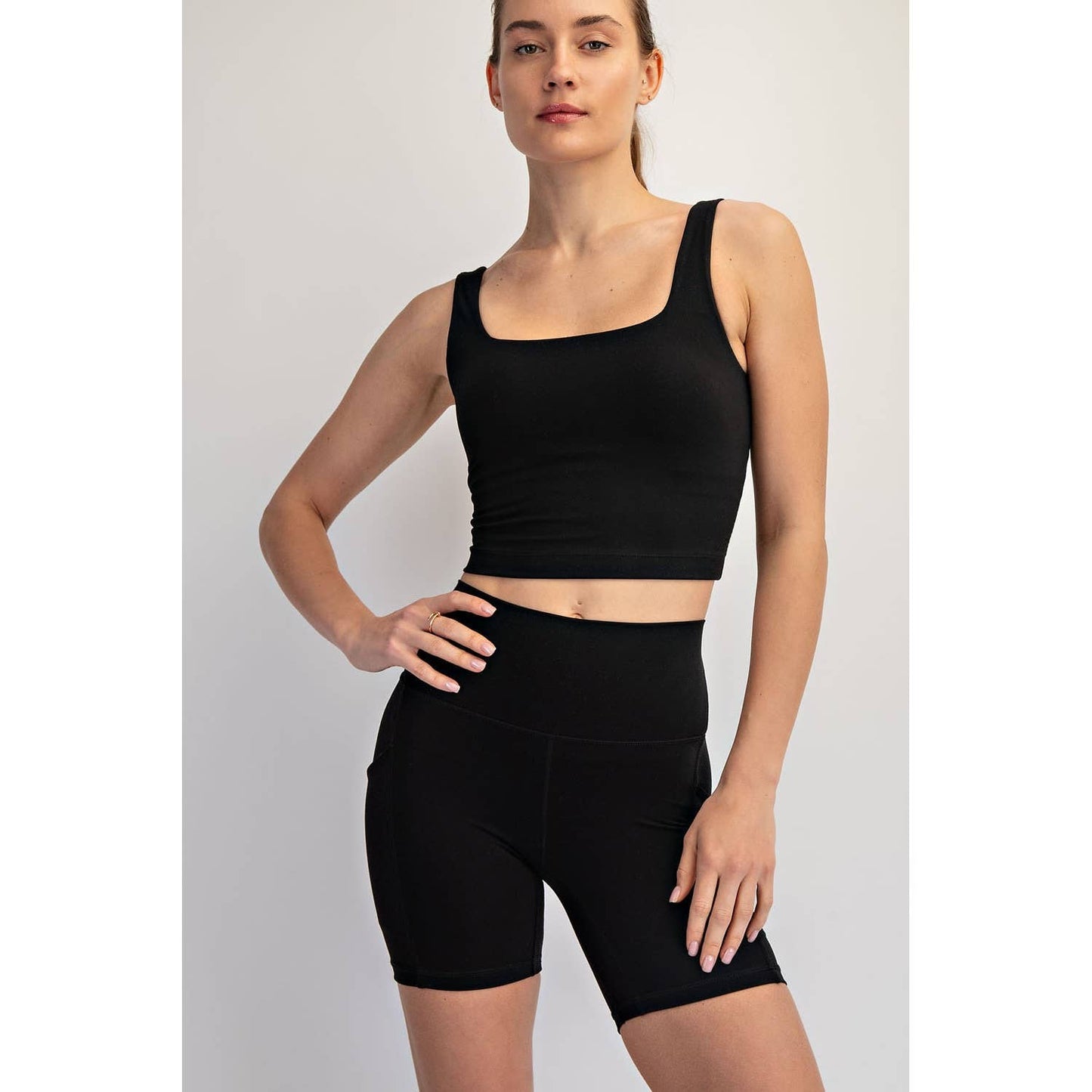 PLUS SIZE NYLON BUTTER BIKER