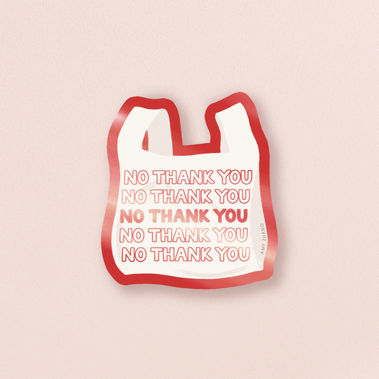No Thank You — Sassy Sticker With Mirror Effect
