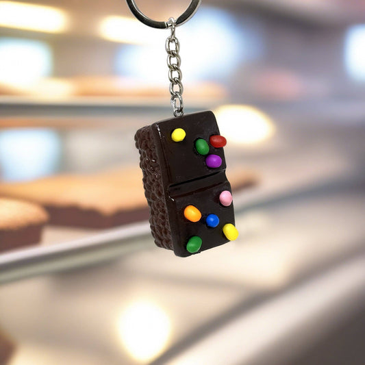Cosmic Brownie Keychain – Nostalgic Dessert Bag Charm