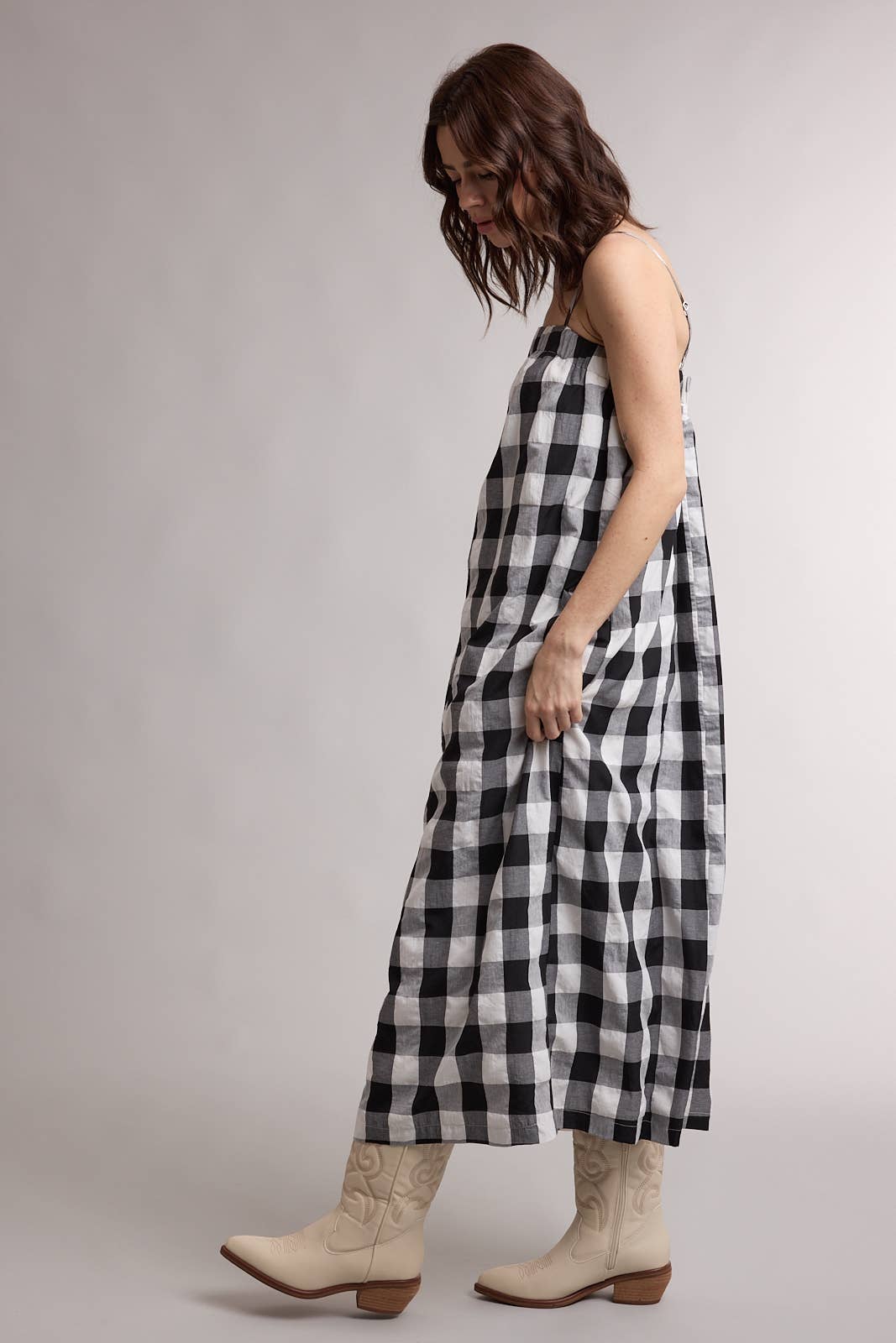 PLAID MIDI DRESS