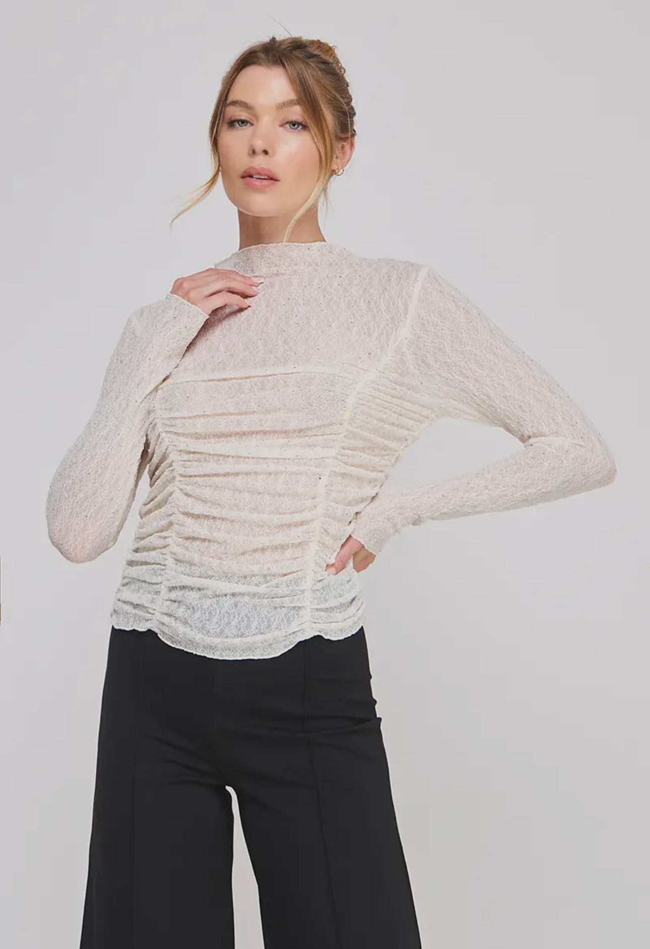 Allie Rose | Embellished Lace Long Sleeve