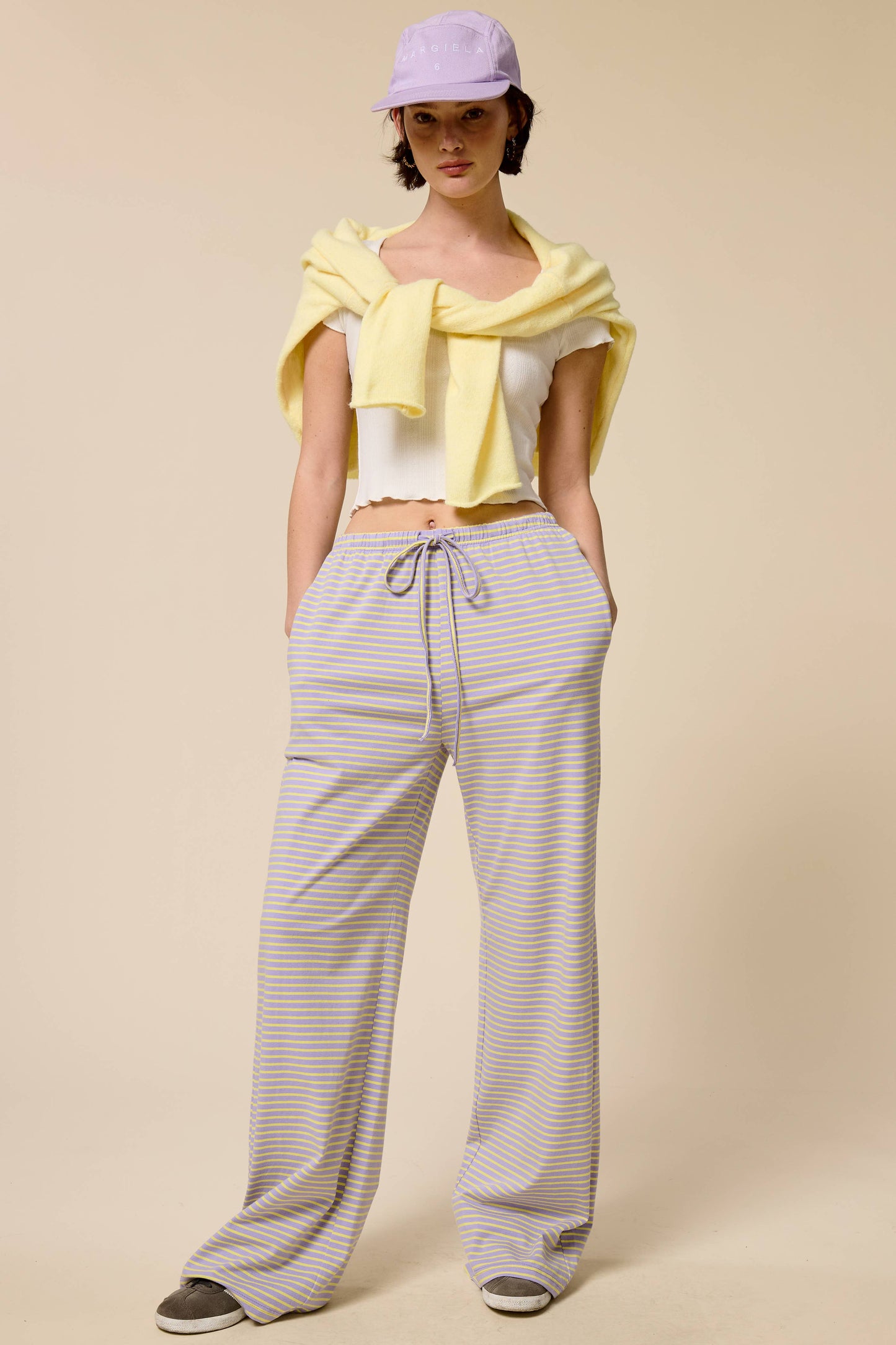 Mimosa | Striped Drawstring Wide Leg Pants