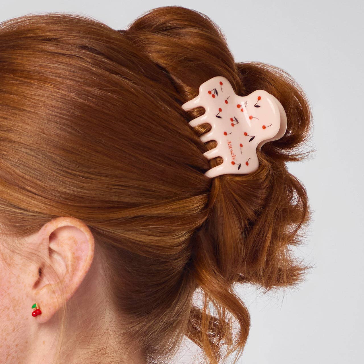 Kitsch | Recycled Plastic Medium Cloud Clip - Cherry Print