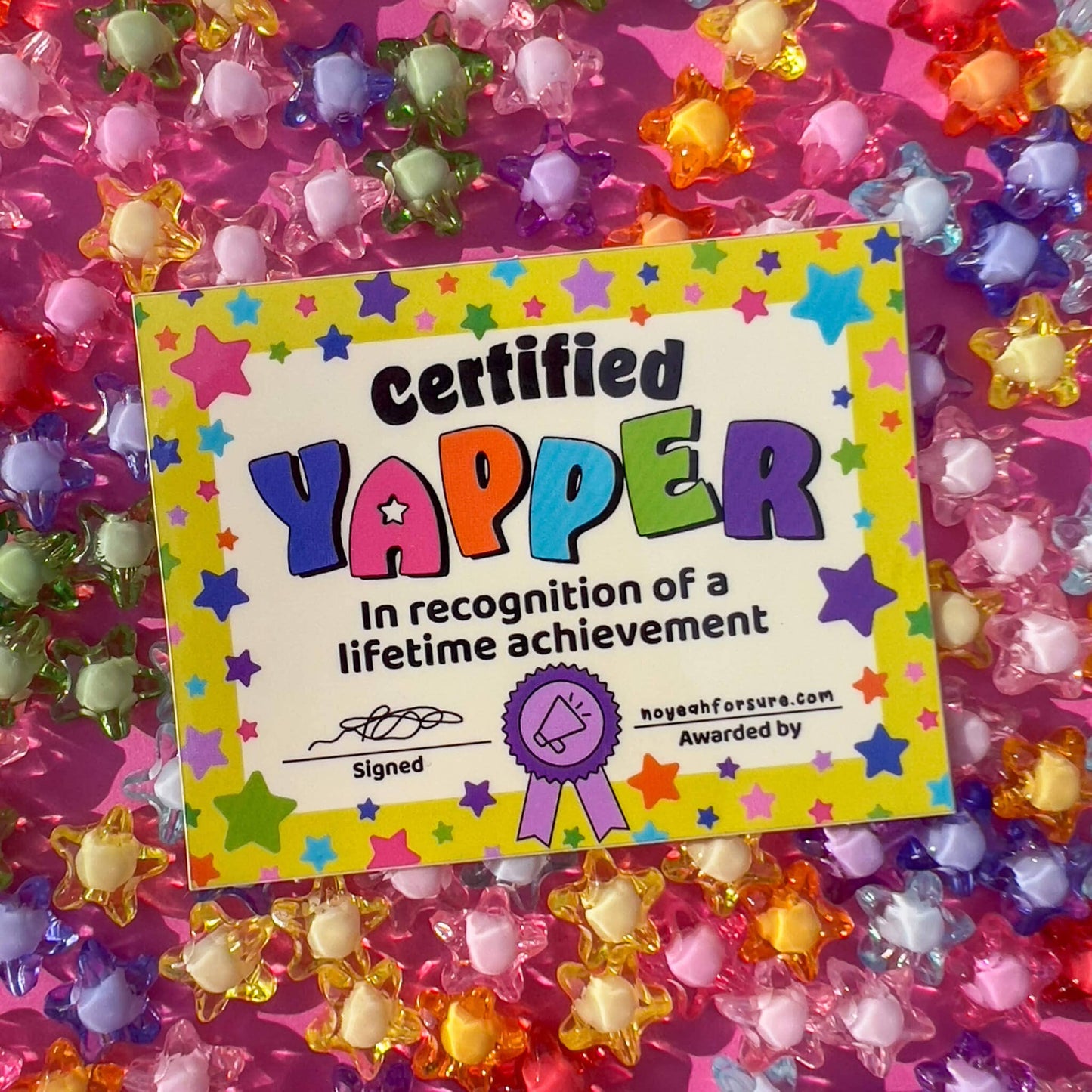 Certified Yapper Vinyl Sticker | Funny Nostalgia Sticker