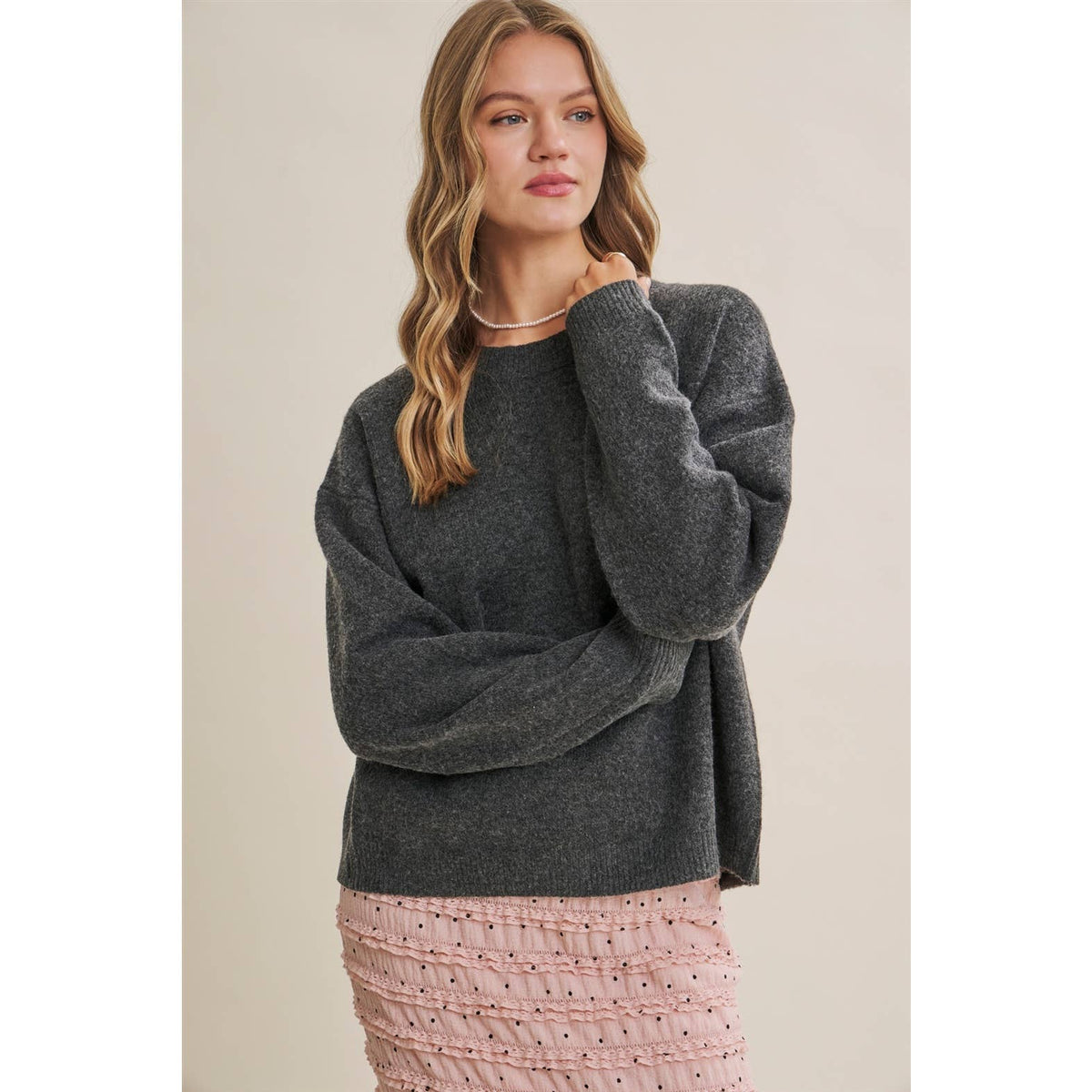 AUTUMN PICNIC PLAYUFL OPEN-BACK GINGHAM BOW SWEATER TOP