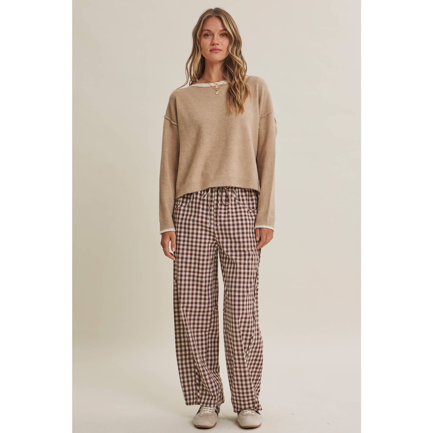 Gingham Cotton Pants