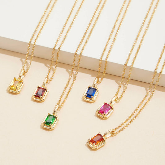 Birthstone Glass Charm Necklaces